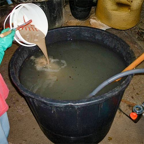 Foto vom Ausbringen von Nematoden